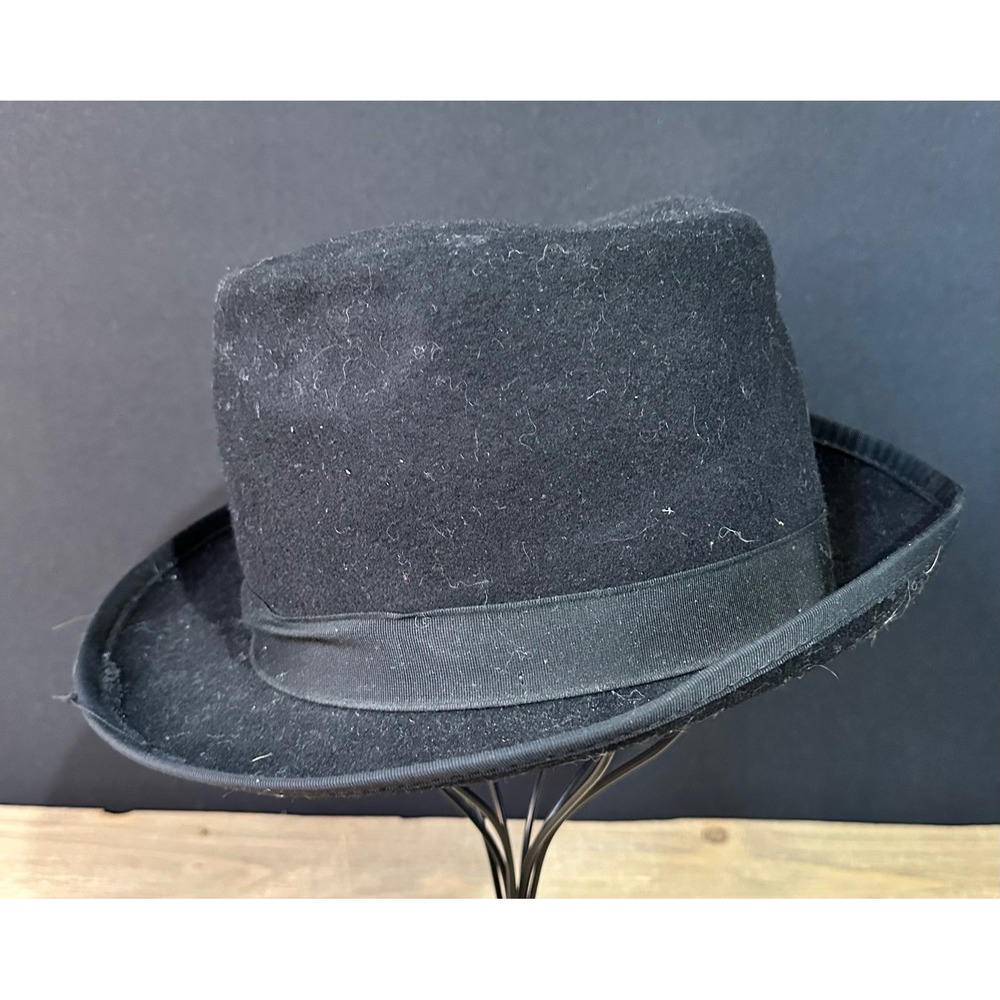 De Luxe Quality Top Hat Felt Victorian Steampunk Mens Small Black